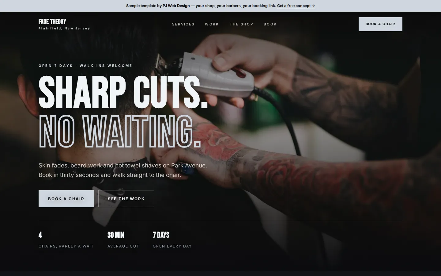 Fade Theory website demo